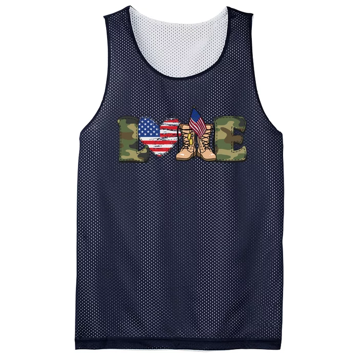 Love Our Soldiers, US Troops Mesh Reversible Basketball Jersey Tank