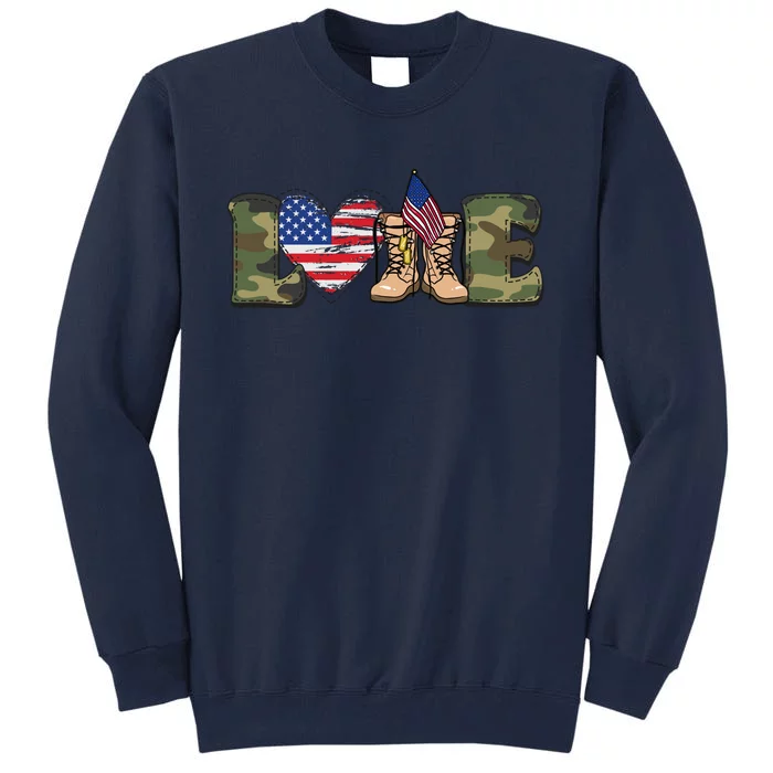 Love Our Soldiers, US Troops Tall Sweatshirt