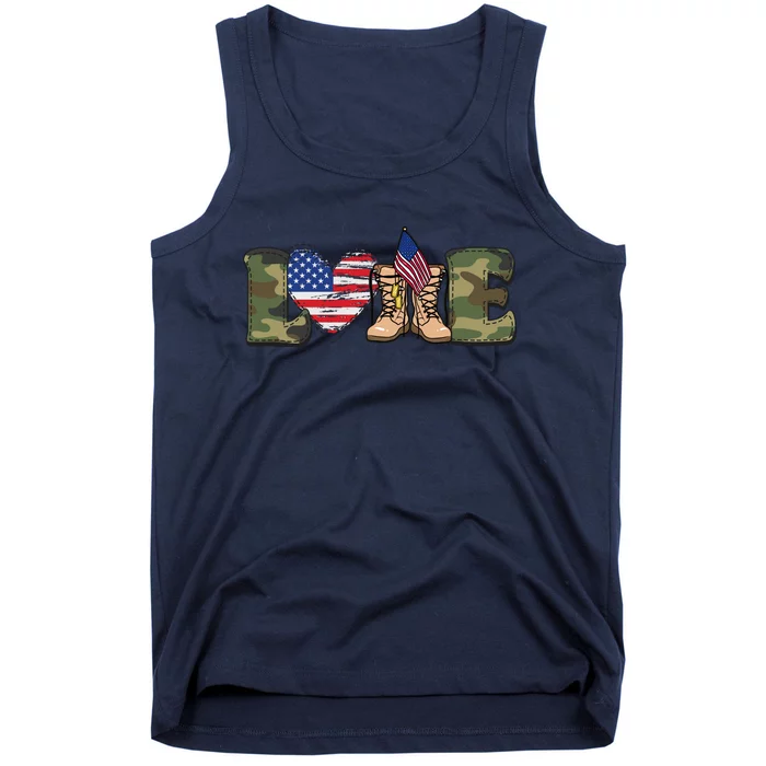 Love Our Soldiers, US Troops Tank Top