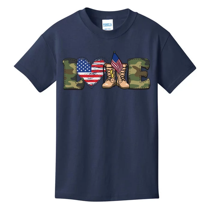 Love Our Soldiers, US Troops Kids T-Shirt