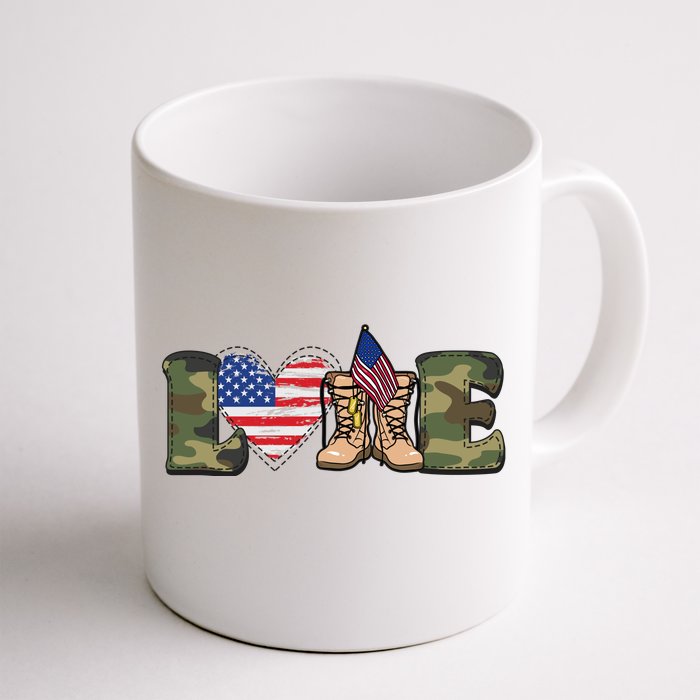 Love Our Soldiers, US Troops Front & Back Coffee Mug