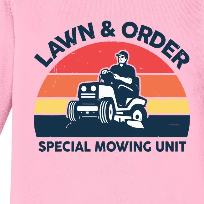 Lawn Order Special Mowing Unit Funny Mower Gardening Dad Baby Long Sleeve Bodysuit