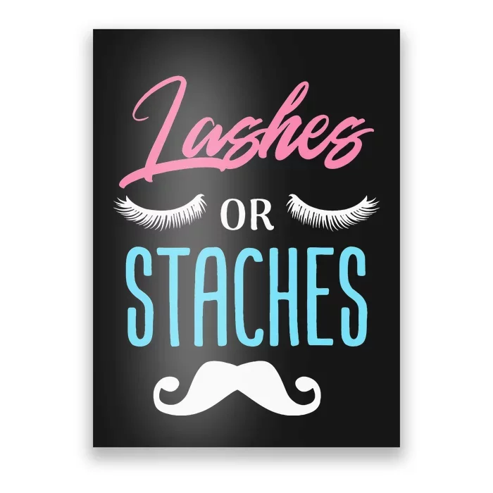 Lashes Or Staches Gender Reveal Party Supplies Poster