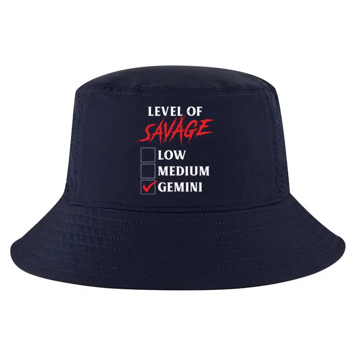 Level Of Savage Gemini Funny Zodiac Queen King Girl Cool Comfort Performance Bucket Hat