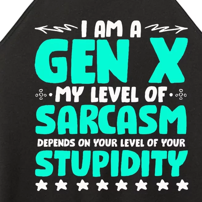 Level Of Sarcasm Humor Generation X Funny Gen X Women’s Perfect Tri Rocker Tank