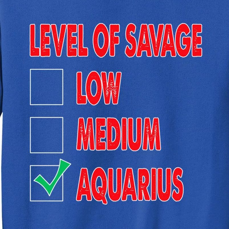 Level Of Savage Aquarius Astrology Gift Sweatshirt