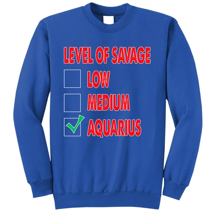 Level Of Savage Aquarius Astrology Gift Sweatshirt