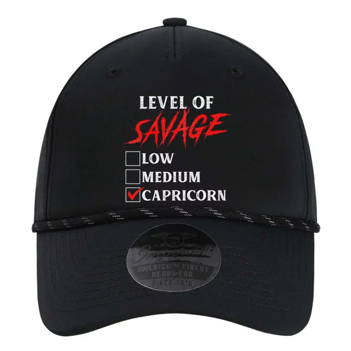 Level Of Savage Capricorn Funny Zodiac Queen King Man Performance The Dyno Cap