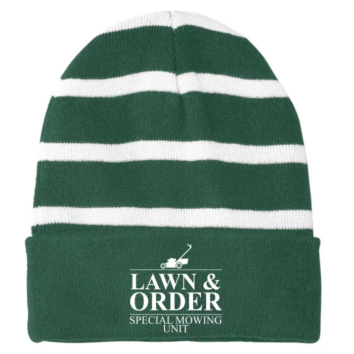 Lawn & Order Special Mowing Unit Striped Beanie with Solid Band