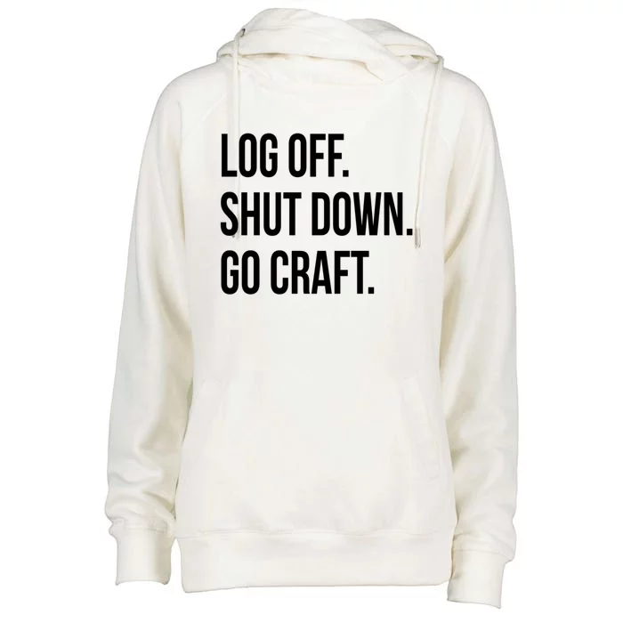 Log Off Shut Down Scrapbooking Work From Home Scrapbook Wfh Gift Womens Funnel Neck Pullover Hood