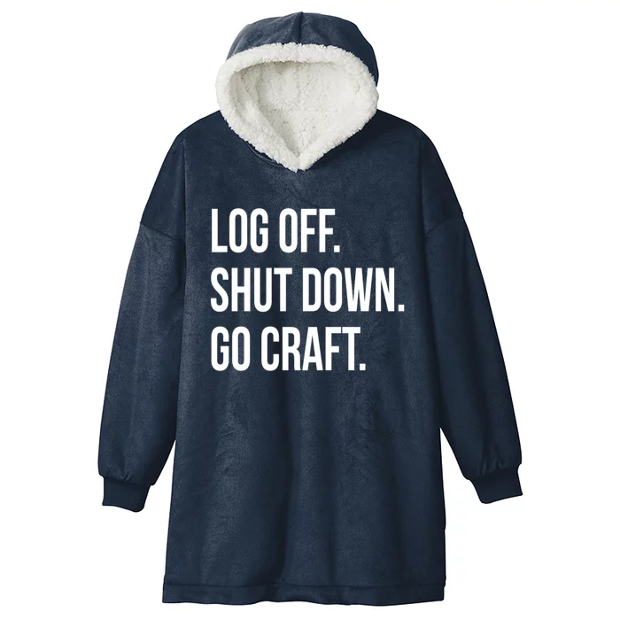 Log Off Shut Down Scrapbooking Work From Home Scrapbook Wfh Gift Hooded Wearable Blanket