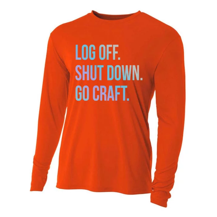 Log Off Shut Down Scrapbooking Work From Home Scrapbook Wfh Gift Cooling Performance Long Sleeve Crew