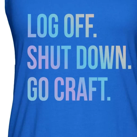 Log Off Shut Down Scrapbooking Work From Home Scrapbook Wfh Gift Ladies Essential Flowy Tank