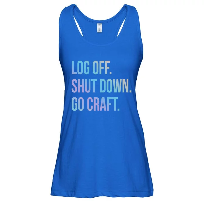 Log Off Shut Down Scrapbooking Work From Home Scrapbook Wfh Gift Ladies Essential Flowy Tank