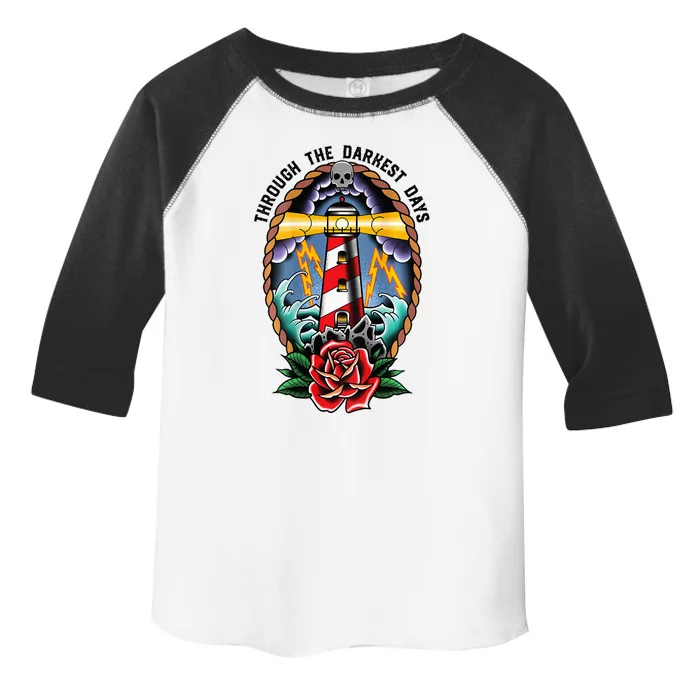 Lighthouse Old School Tattoo Art Through The Darkest Toddler Fine Jersey T-Shirt