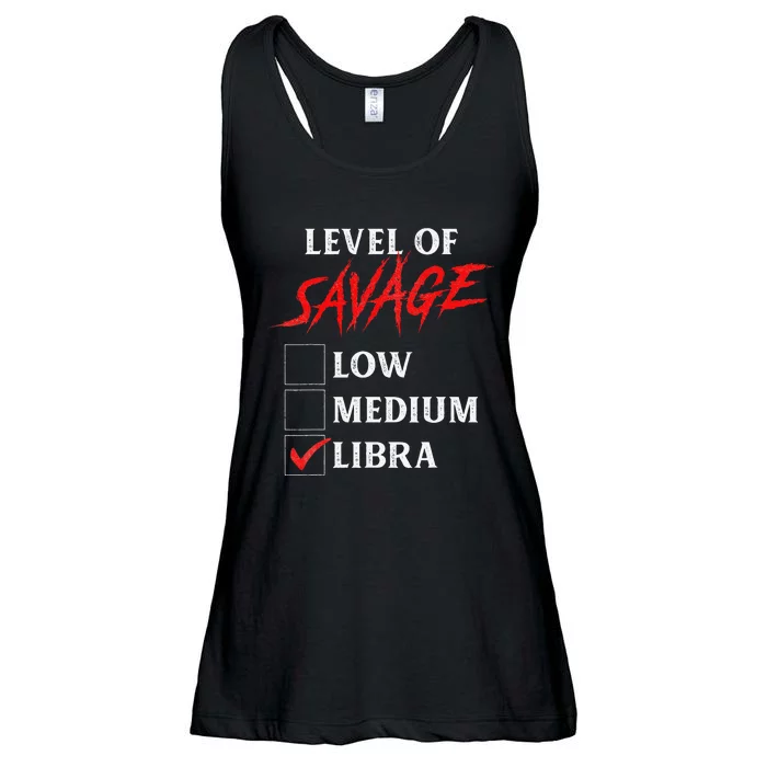 Level Of Savage Libra Funny Zodiac Queen King Man Ladies Essential Flowy Tank