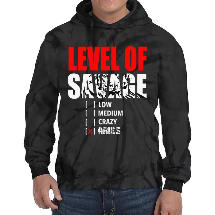 Level Of Savage Low Medium Aries Beast Animal Mode Tie Dye Hoodie