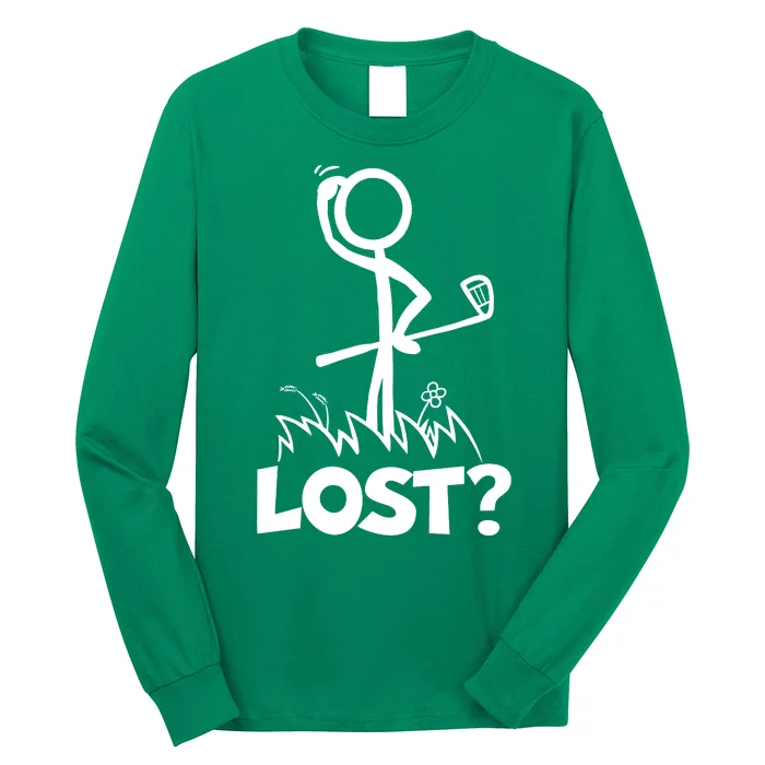 Lost Golf Ball Stickman Golfer Long Sleeve Shirt