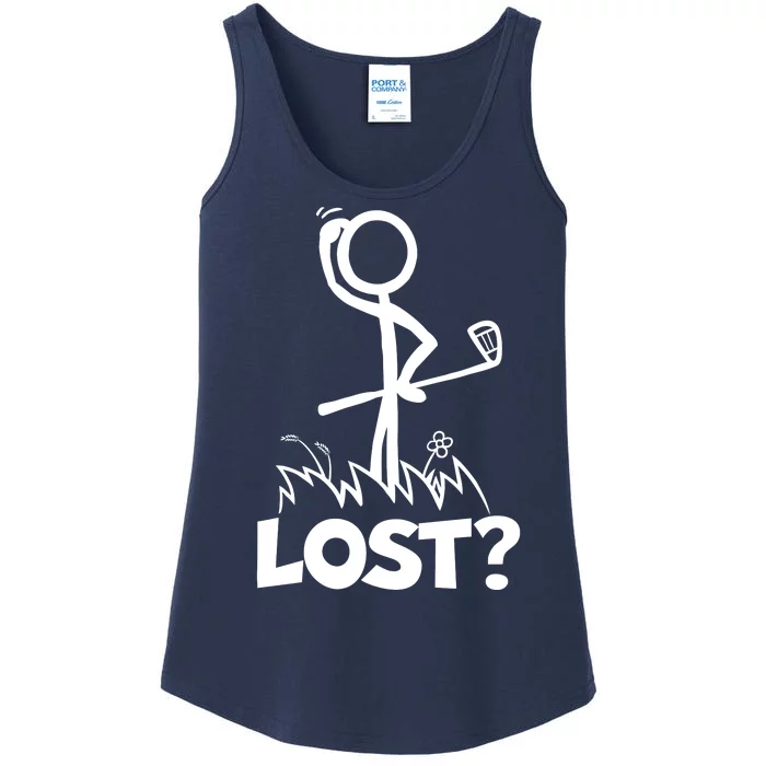 Lost Golf Ball Stickman Golfer Ladies Essential Tank