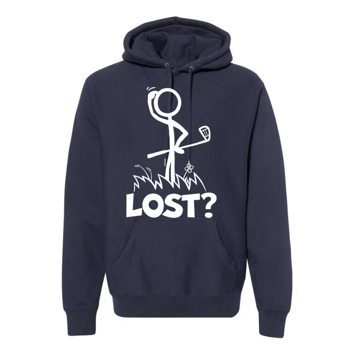 Lost Golf Ball Stickman Golfer Premium Hoodie