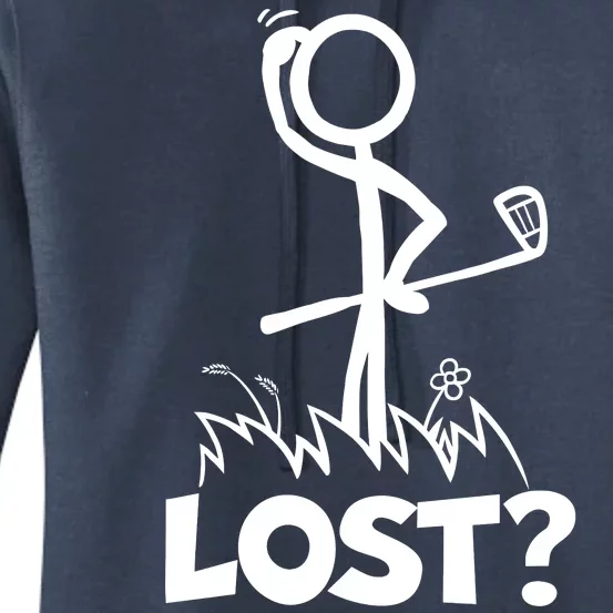 Lost Golf Ball Stickman Golfer Women's Pullover Hoodie