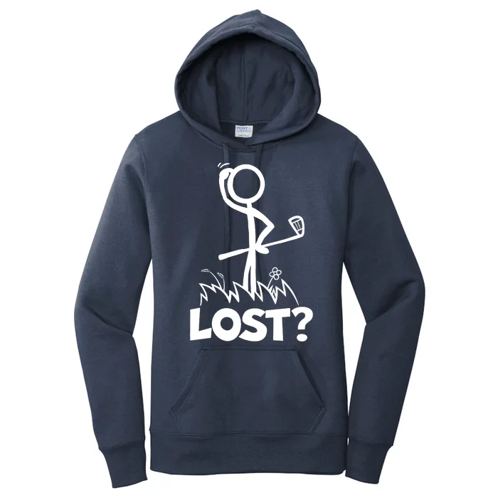 Lost Golf Ball Stickman Golfer Women's Pullover Hoodie