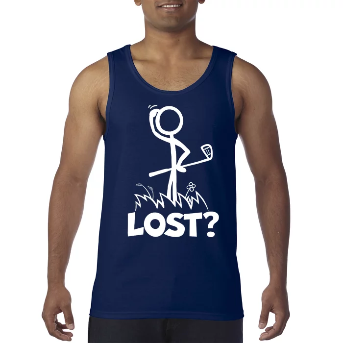 Lost Golf Ball Stickman Golfer Tank Top