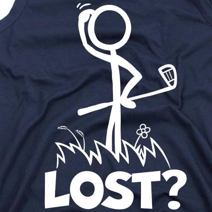 Lost Golf Ball Stickman Golfer Tank Top