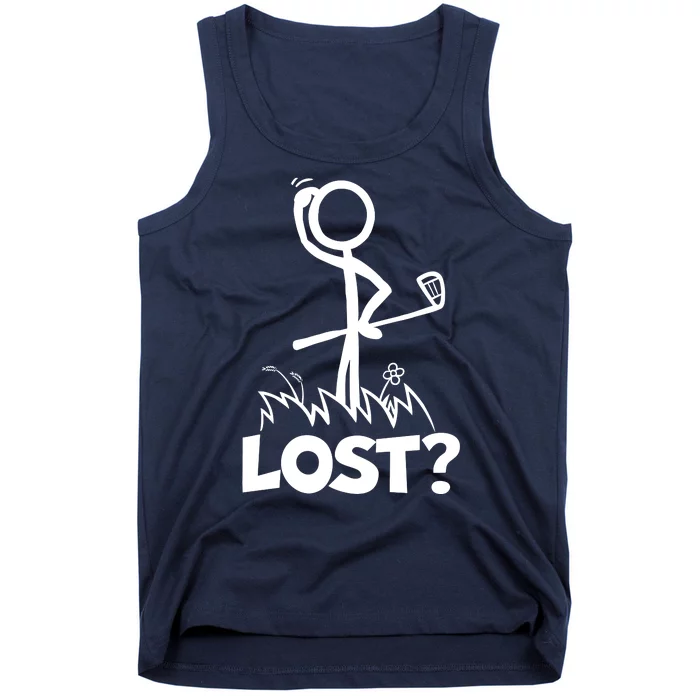 Lost Golf Ball Stickman Golfer Tank Top