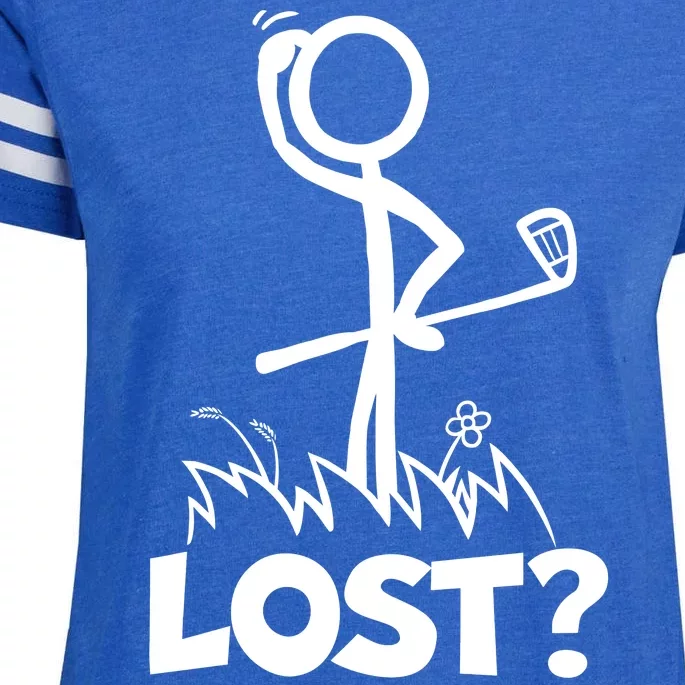 Lost Golf Ball Stickman Golfer Enza Ladies Jersey Football T-Shirt