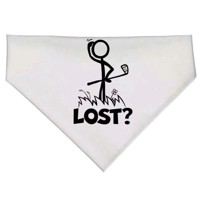 Lost Golf Ball Stickman Golfer USA-Made Doggie Bandana