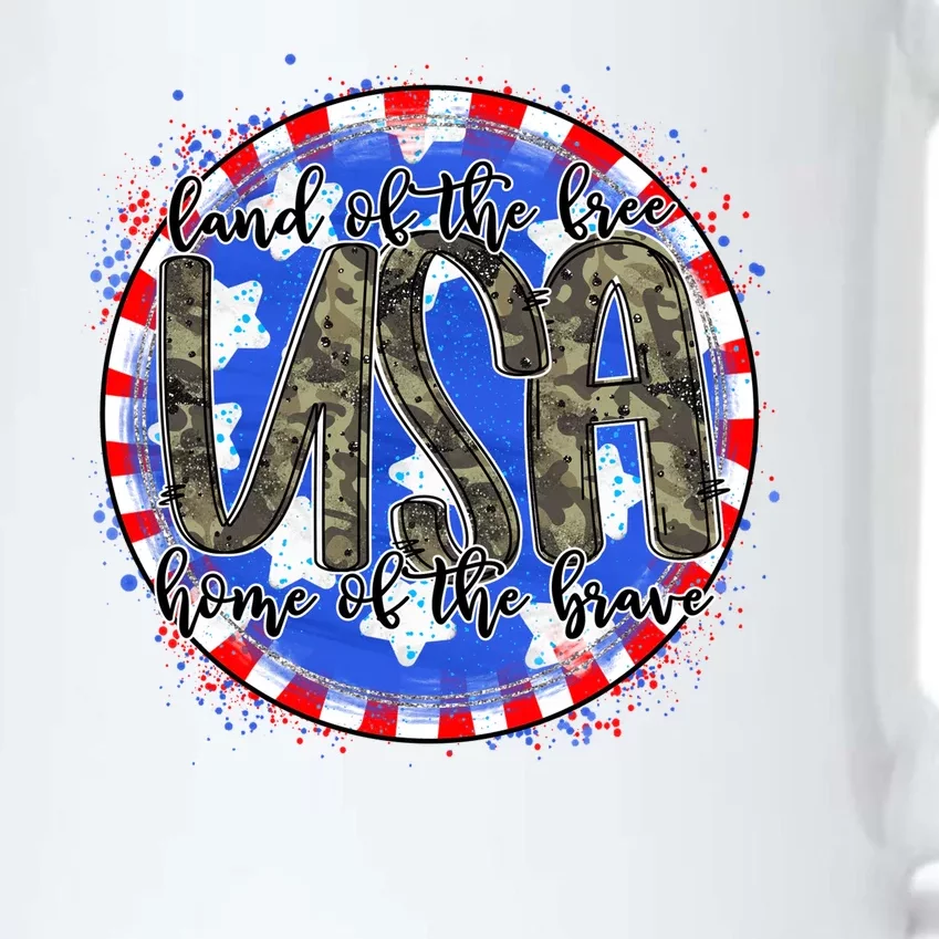 Land Of The Free Home Of The Brave USA Celebration Black Color Changing Mug