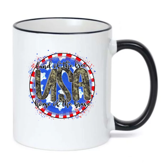 Land Of The Free Home Of The Brave USA Celebration Black Color Changing Mug