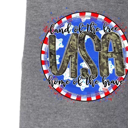 Land Of The Free Home Of The Brave USA Celebration Doggie 3-End Fleece Hoodie