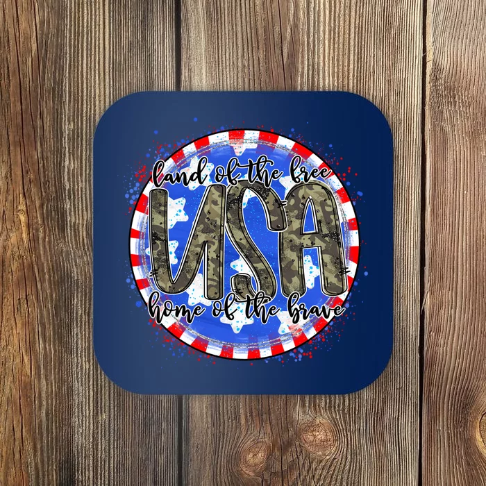 Land Of The Free Home Of The Brave USA Celebration Coaster