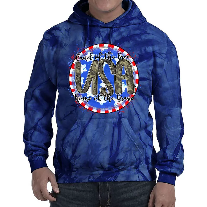 Land Of The Free Home Of The Brave USA Celebration Tie Dye Hoodie