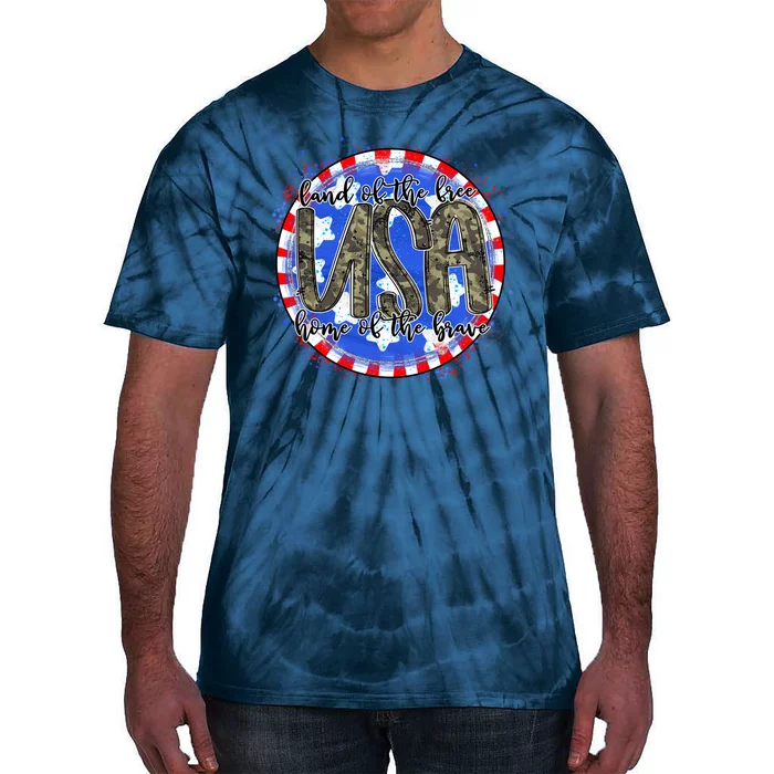 Land Of The Free Home Of The Brave USA Celebration Tie-Dye T-Shirt