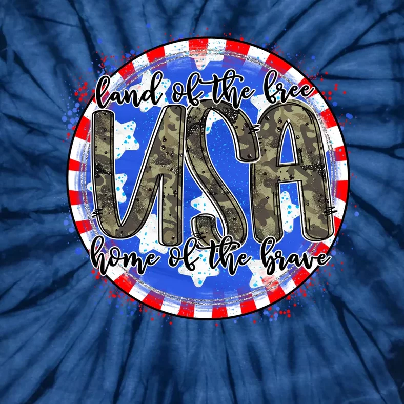 Land Of The Free Home Of The Brave USA Celebration Tie-Dye T-Shirt