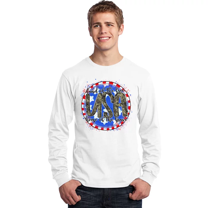 Land Of The Free Home Of The Brave USA Celebration Long Sleeve Shirt