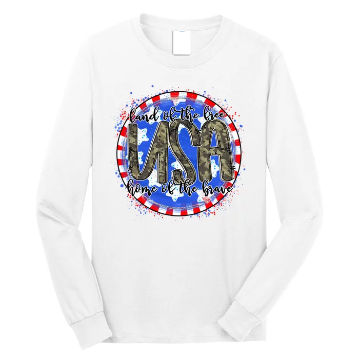 Land Of The Free Home Of The Brave USA Celebration Long Sleeve Shirt