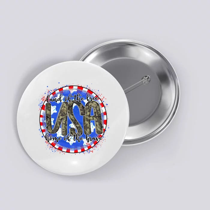 Land Of The Free Home Of The Brave USA Celebration Button