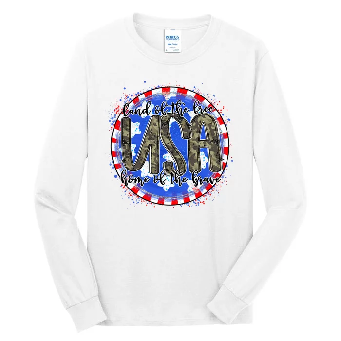 Land Of The Free Home Of The Brave USA Celebration Tall Long Sleeve T-Shirt