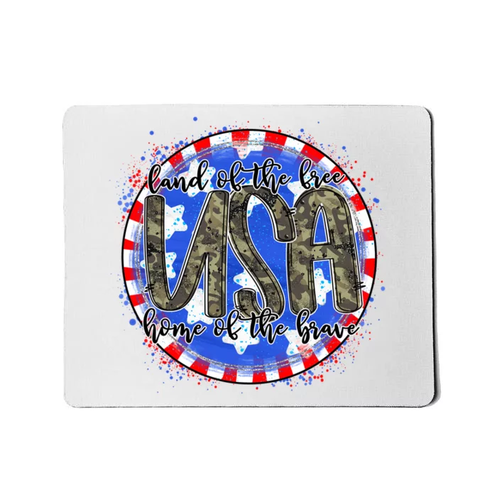 Land Of The Free Home Of The Brave USA Celebration Mousepad