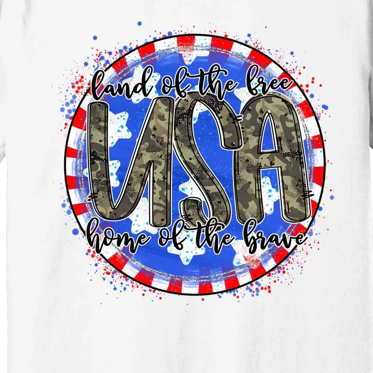 Land Of The Free Home Of The Brave USA Celebration Premium T-Shirt