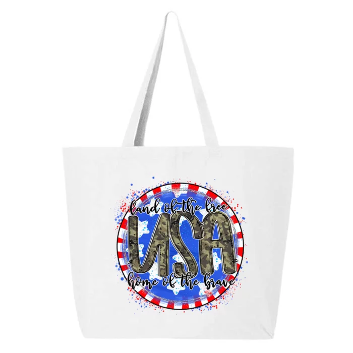 Land Of The Free Home Of The Brave USA Celebration 25L Jumbo Tote