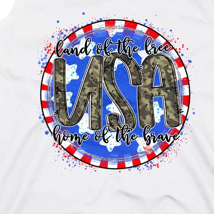 Land Of The Free Home Of The Brave USA Celebration Tank Top