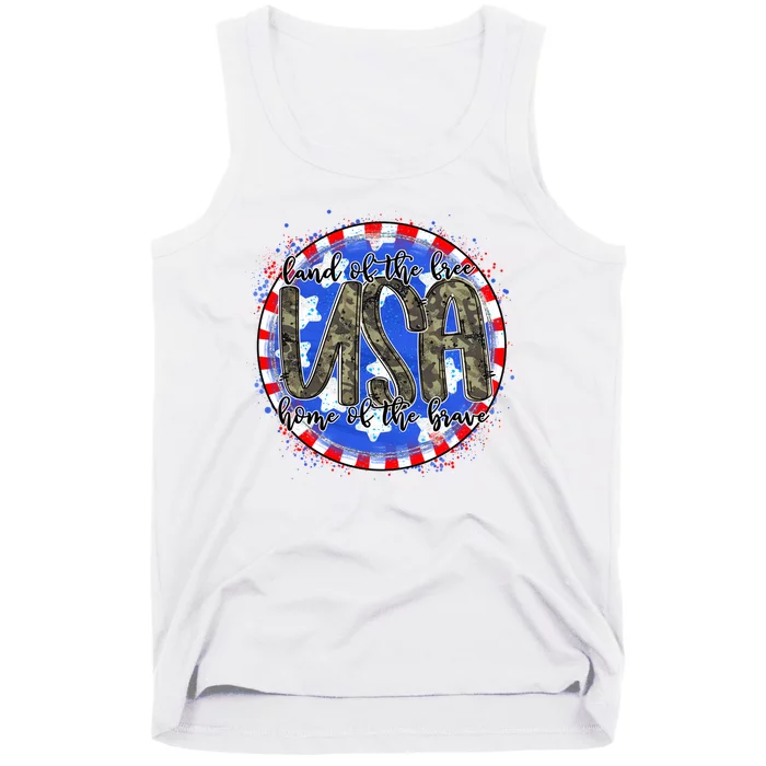 Land Of The Free Home Of The Brave USA Celebration Tank Top