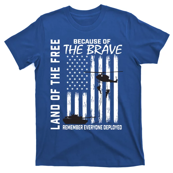 Land Of The Free Because Of The Brave Red Funny Gift Friday Flag Gift T-Shirt