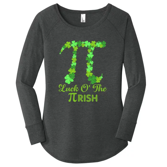 Luck O' The Pi_Rish Gifts St Patricks Day Funny Pi Day Women's Perfect Tri Tunic Long Sleeve Shirt