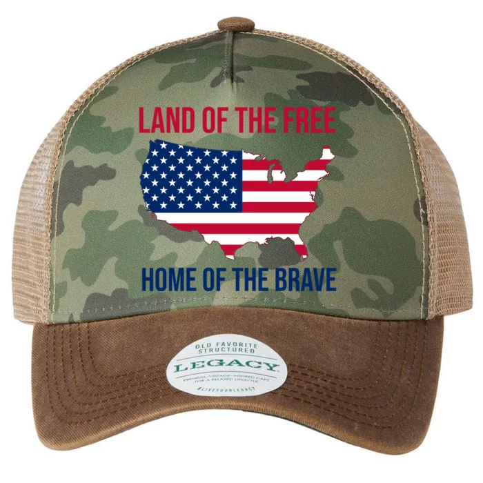 Land Of The Free Home Of The Brave American Flag Patriotic Legacy Tie Dye Trucker Hat